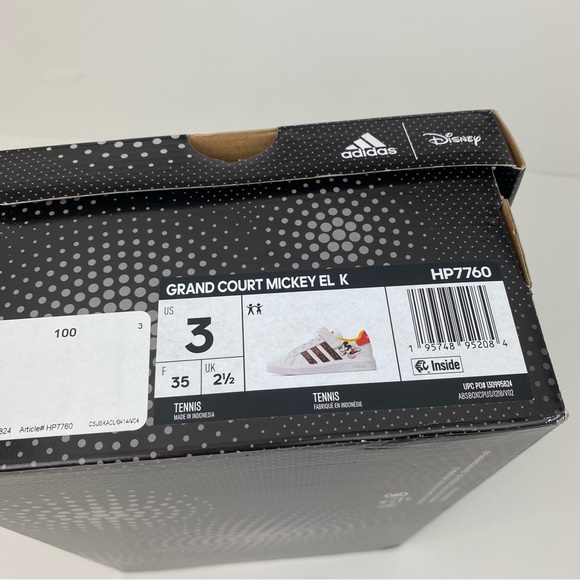 Adidas x Disney Kids Mickey Mouse Grand Court Sneakers Size 3 NIB NEW - Picture 9 of 9